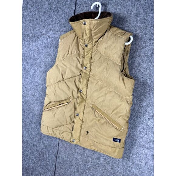 Vintage North Face Vest Mens Medium Beige Snap Full Zip Puffer Heavy Thick 80s*? - Picture 2 of 12